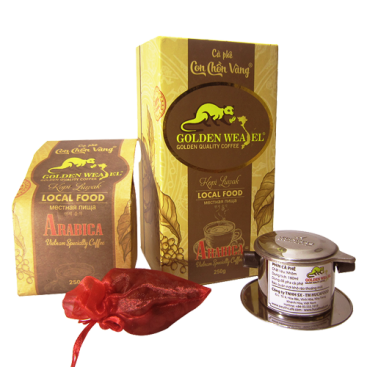 Cà Phê Con Chồn Vàng ARABICA Hộp Vuông 250g